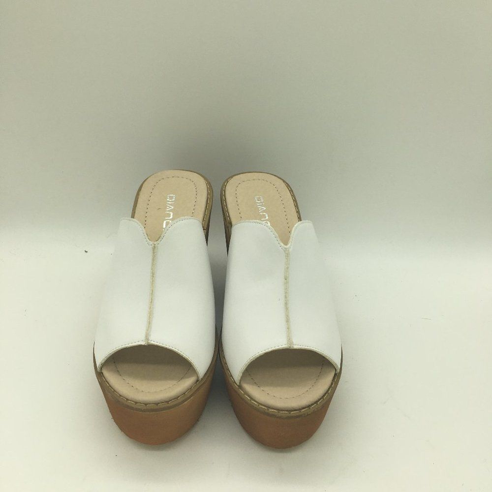 White Platform Slide Sandals - Women